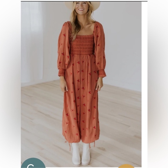 NWOT Free People Dahlia Embroidered Jumpsuit - Picture 2 of 12